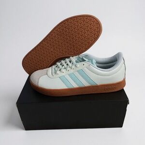 Adidas VL Court Base Women's 9.5 Mint Gum Sole Sneakers NWT